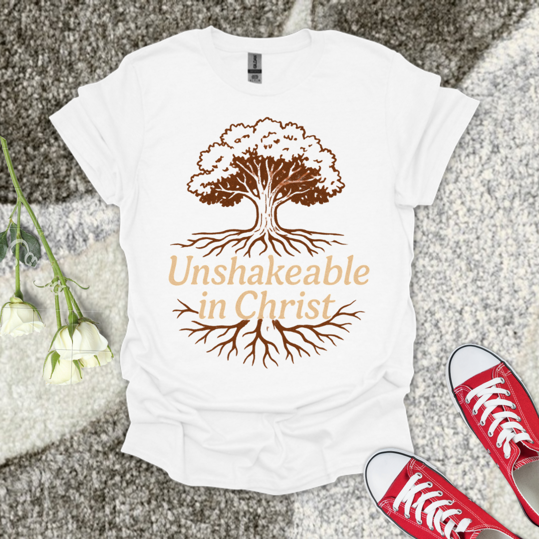 Unshakable in Christ Christian T-Shirt – Faith Graphic Tee