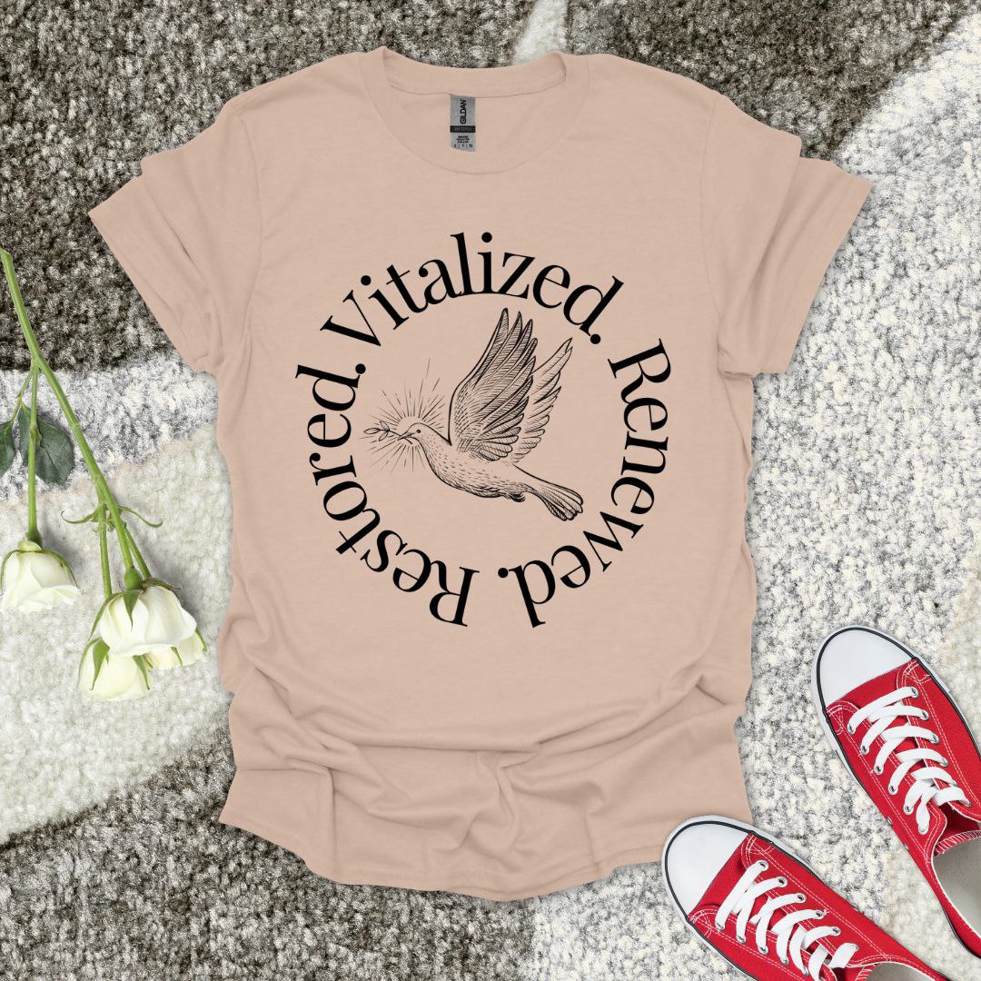 Vitalized Healed Restored - Christian T-Shirt – Faith Graphic Tee