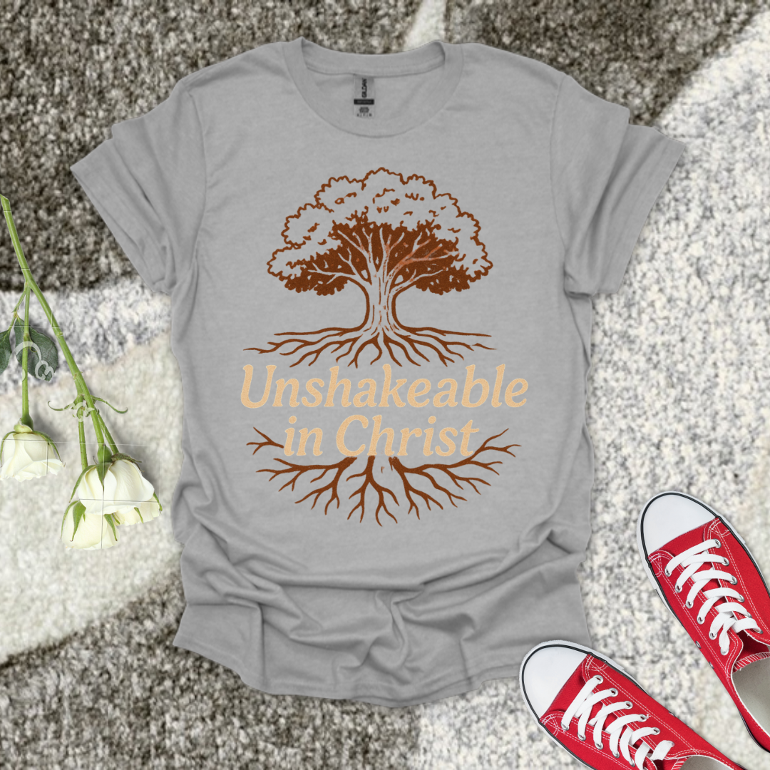 Unshakable in Christ Christian T-Shirt – Faith Graphic Tee