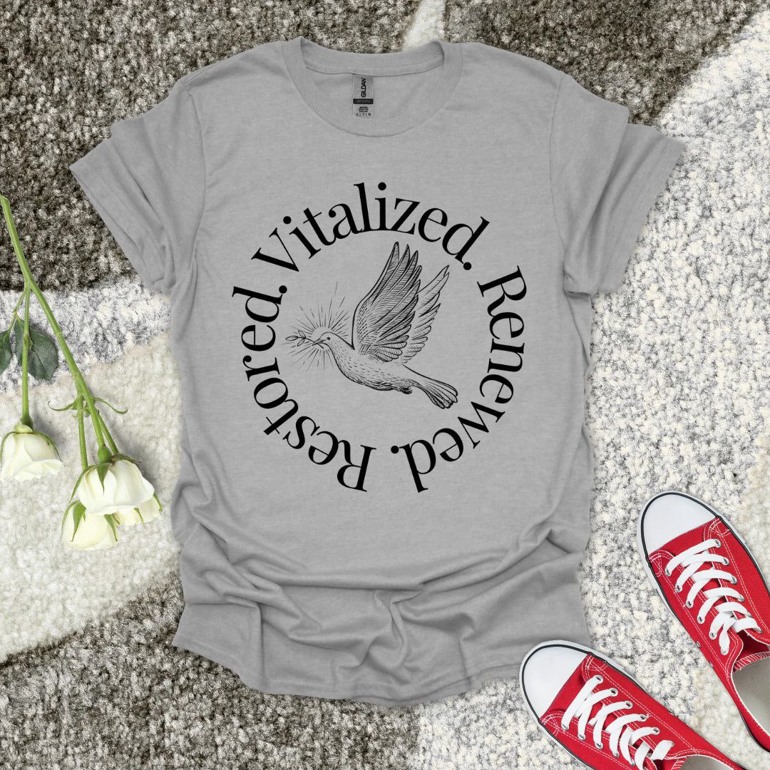 Vitalized Healed Restored - Christian T-Shirt – Faith Graphic Tee