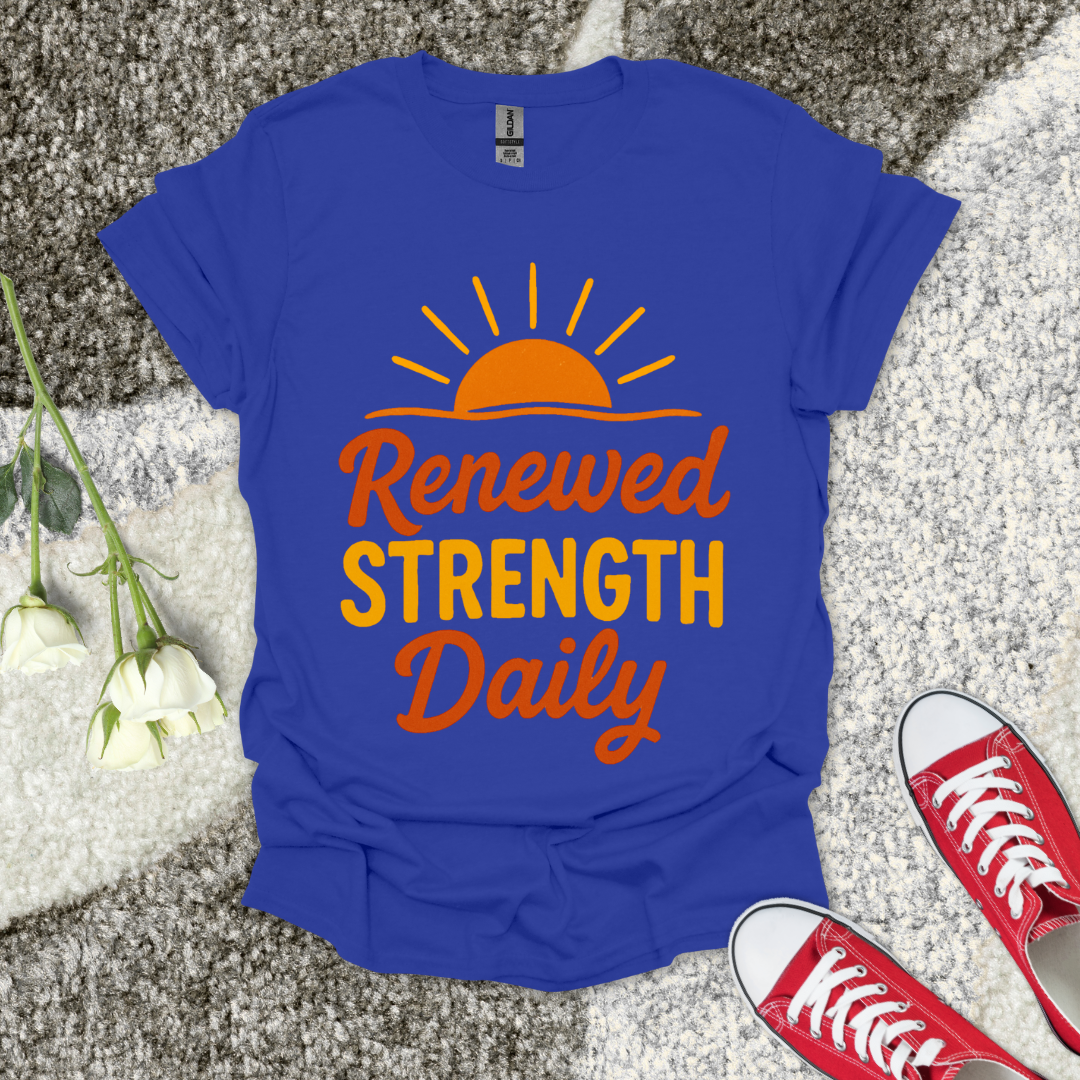 Renewed STRENGTH Daily Christian T-Shirt – Faith Graphic Tee