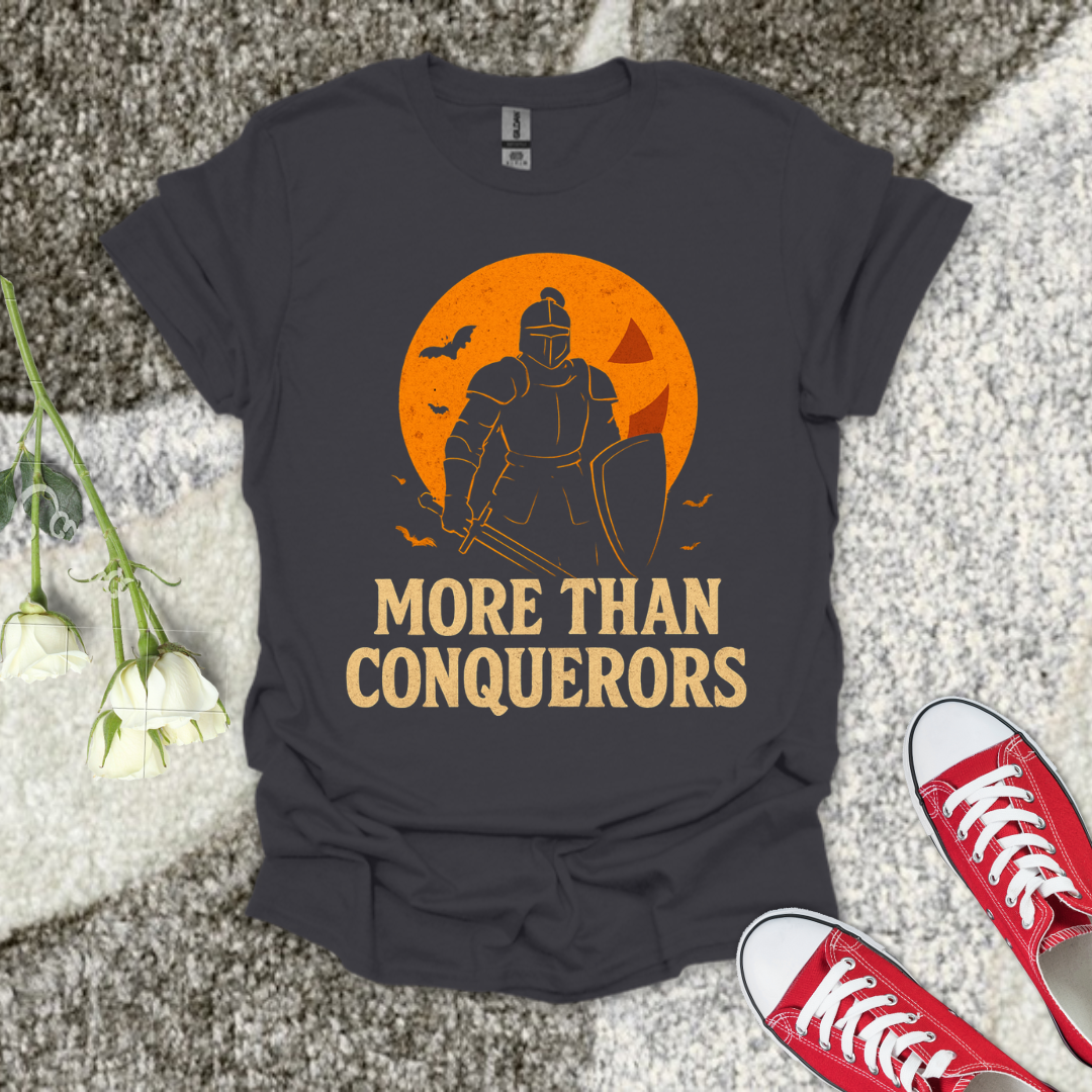 More Than A Conqueror Halloween Christian T-Shirt – Faith Graphic Tee