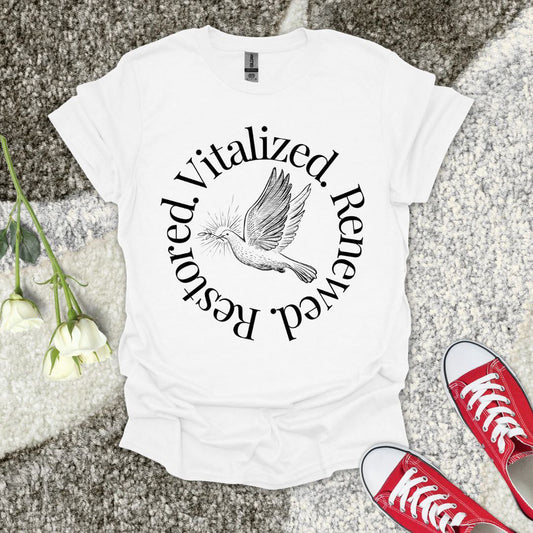 Vitalized Healed Restored - Christian T-Shirt – Faith Graphic Tee