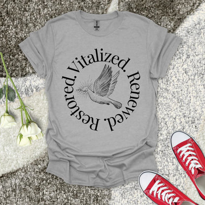 Vitalized Healed Restored - Christian T-Shirt – Faith Graphic Tee