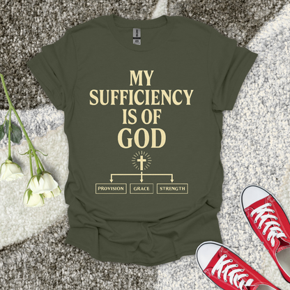 My Sufficiency is of God Christian T-Shirt – Faith Graphic Tee