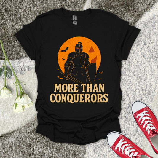 More Than A Conqueror Halloween Christian T-Shirt – Faith Graphic Tee