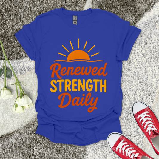 Renewed STRENGTH Daily Christian T-Shirt – Faith Graphic Tee